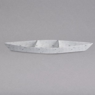 G.E.T. Enterprises BT319-MOD-MW Bugambilia 6.9 Qt. Smooth MOD Finish Marble White Granite Resin-Coated Aluminum Deep Boat with Dividers