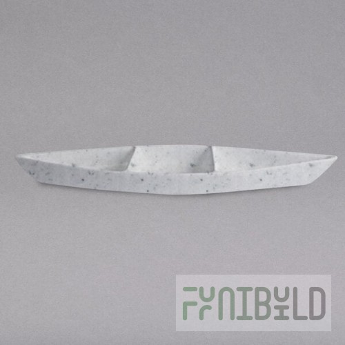 G.E.T. Enterprises BT319-MOD-MW Bugambilia 6.9 Qt. Smooth MOD Finish Marble White Granite Resin-Coated Aluminum Deep Boat with Dividers