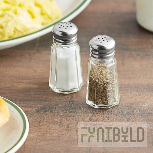 American Metalcraft 1 oz. Glass Paneled Salt and Pepper Shaker - 24/Case