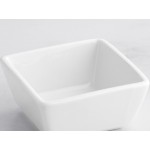 Acopa 4 oz. Square Bright White Porcelain Sauce Cup - 12/Pack