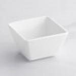Acopa 4 oz. Square Bright White Porcelain Sauce Cup - 12/Pack