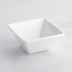 Acopa 4 oz. Square Bright White Porcelain Sauce Cup - 12/Pack
