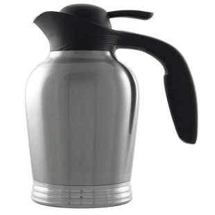 Service Ideas ErgoServ® 33.8 oz. Stainless Steel Insulated Carafe / Server with Push Button Lid 10-00007-000
