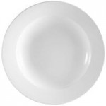 CAC SAL-3 Clinton 62 oz. Super Bright White Rolled Edge Porcelain Salad Bowl - 12/Case