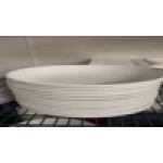 CAC SAL-3 Clinton 62 oz. Super Bright White Rolled Edge Porcelain Salad Bowl - 12/Case