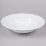 Elite Global Solutions DS105PB-W Swirl 21 oz. White Melamine Pasta / Soup Bowl - 6/Case