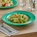 Acopa Foundations 16 oz. Green Wide Rim Melamine Pasta Bowl - 12/Pack