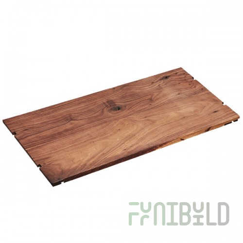 Cal-Mil 1435-1224-78 Mid-Century Walnut Rectangular Riser Shelf - 24