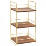 Cal-Mil 1435-1224-78 Mid-Century Walnut Rectangular Riser Shelf - 24