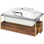 Cal-Mil 1435-1224-78 Mid-Century Walnut Rectangular Riser Shelf - 24