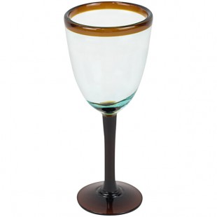 Kalalou 8 oz. Recycled Wine Glass with Amber Rim and Stem - 6/Case Kalalou 8 oz. Recycled Wine Glass with Amber Rim and Stem - 6/Case