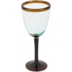Kalalou 8 oz. Recycled Wine Glass with Amber Rim and Stem - 6/Case Kalalou 8 oz. Recycled Wine Glass with Amber Rim and Stem - 6/Case