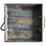 GET WB-1912-RWD Reclaimed Wood Rectangular Serving Tray with Metal Handles GET WB-1912-RWD Reclaimed Wood Rectangular Serving Tray with Metal Handles