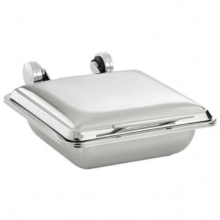 Vollrath 4644025 Mirage® 5.6 Qt. 2/3 Size Square Induction Chafer with Stainless Steel Top and 2/3 Size, 2.5