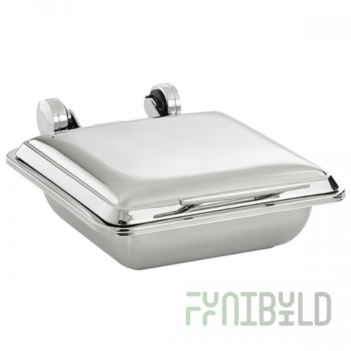 Vollrath 4644025 Mirage® 5.6 Qt. 2/3 Size Square Induction Chafer with Stainless Steel Top and 2/3 Size, 2.5