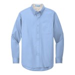 Port Authority S608 Unisex Customizable Light Blue / Light Stone Long Sleeve Wrinkle-Resistant Easy-Care Dress Shirt - 3X