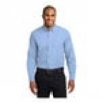 Port Authority S608 Unisex Customizable Light Blue / Light Stone Long Sleeve Wrinkle-Resistant Easy-Care Dress Shirt - 3X