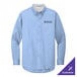 Port Authority S608 Unisex Customizable Light Blue / Light Stone Long Sleeve Wrinkle-Resistant Easy-Care Dress Shirt - 3X