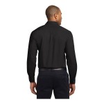 Port Authority S608 Unisex Customizable Black / Light Stone Long Sleeve Wrinkle-Resistant Easy-Care Dress Shirt - 2X