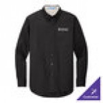 Port Authority S608 Unisex Customizable Black / Light Stone Long Sleeve Wrinkle-Resistant Easy-Care Dress Shirt - 2X