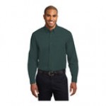 Port Authority S608 Unisex Customizable Black / Light Stone Long Sleeve Wrinkle-Resistant Easy-Care Dress Shirt - 2X
