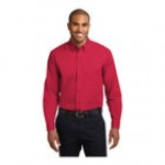Port Authority S608 Unisex Customizable Black / Light Stone Long Sleeve Wrinkle-Resistant Easy-Care Dress Shirt - 2X