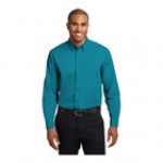 Port Authority S608 Unisex Customizable Black / Light Stone Long Sleeve Wrinkle-Resistant Easy-Care Dress Shirt - 2X
