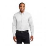 Port Authority S608 Unisex Customizable Black / Light Stone Long Sleeve Wrinkle-Resistant Easy-Care Dress Shirt - 2X