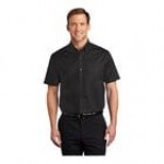 Port Authority S608 Unisex Customizable Black / Light Stone Long Sleeve Wrinkle-Resistant Easy-Care Dress Shirt - 2X