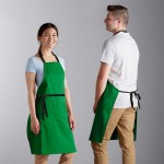 Choice Kelly Green Poly-Cotton Adjustable Bib Apron with 2 Pockets and Black Webbing Accents - 32 Choice Kelly Green Poly-Cotton Adjustable Bib Apron with 2 Pockets and Black Webbing Accents - 32