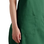 Choice Kelly Green Poly-Cotton Adjustable Bib Apron with 2 Pockets and Black Webbing Accents - 32 Choice Kelly Green Poly-Cotton Adjustable Bib Apron with 2 Pockets and Black Webbing Accents - 32