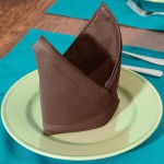 Intedge Brown 65/35 Polycotton Blend Cloth Napkins, 20