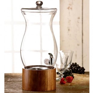 American Atelier Madera 1.5 Gallon Glass Beverage Dispenser with Wood Base by Jay Companies