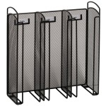 Safco 3292BL Onyx Black 3-Section Steel Mesh Countertop Cup and Lid Organizer