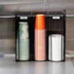 Safco 3292BL Onyx Black 3-Section Steel Mesh Countertop Cup and Lid Organizer