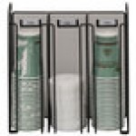 Safco 3292BL Onyx Black 3-Section Steel Mesh Countertop Cup and Lid Organizer
