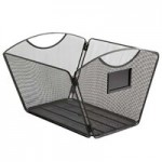 Safco 3292BL Onyx Black 3-Section Steel Mesh Countertop Cup and Lid Organizer