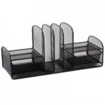Safco 3292BL Onyx Black 3-Section Steel Mesh Countertop Cup and Lid Organizer