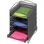 Safco 3292BL Onyx Black 3-Section Steel Mesh Countertop Cup and Lid Organizer