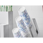 ServSense Stainless Steel 4-Section Slanted Countertop Cup / Lid Organizer