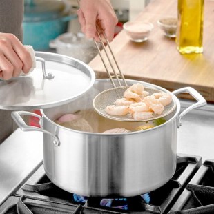 Vigor SS3 Series 6 Qt. Tri-Ply Stainless Steel Stock Pot with Cover Vigor SS3 Series 6 Qt. Tri-Ply Stainless Steel Stock Pot with Cover