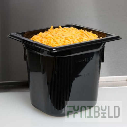 Vollrath 8066420 Super Pan® 1/6 Size Black Polycarbonate Food Pan - 6