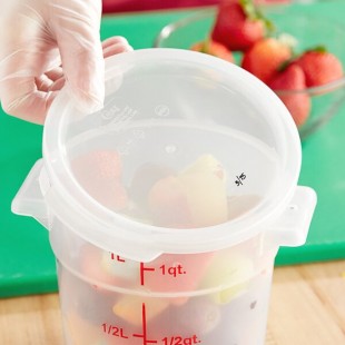 Choice 1 Qt. Translucent Round Polypropylene Food Storage Container Lid Choice 1 Qt. Translucent Round Polypropylene Food Storage Container Lid