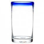 Libbey 92309 Aruba 16 oz. Customizable Round Cocktail Glass with Cobalt Blue Rim and Base - 12/Case