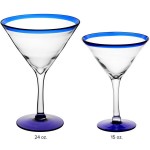 Acopa Tropic 24 oz. Martini Glass with Blue Rim and Base - 12/Case Acopa Tropic 24 oz. Martini Glass with Blue Rim and Base - 12/Case