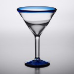 Acopa Tropic 24 oz. Martini Glass with Blue Rim and Base - 12/Case Acopa Tropic 24 oz. Martini Glass with Blue Rim and Base - 12/Case