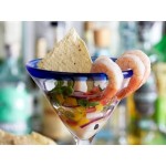 Acopa Tropic 24 oz. Martini Glass with Blue Rim and Base - 12/Case Acopa Tropic 24 oz. Martini Glass with Blue Rim and Base - 12/Case