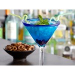 Acopa Tropic 24 oz. Martini Glass with Blue Rim and Base - 12/Case Acopa Tropic 24 oz. Martini Glass with Blue Rim and Base - 12/Case