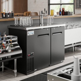 Avantco UDD-48-HC Triple Tap Kegerator Beer Dispenser - Black, (2) 1/2 Keg Capacity