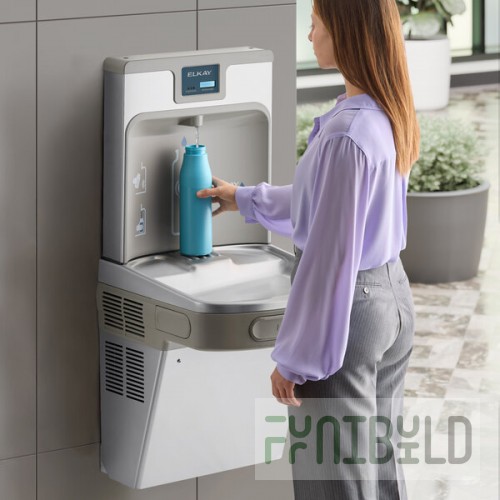 Zurn Elkay LZS8WSSP Stainless Steel 8 GPH Filtered Bottle Filling Station with Touchless Sensor Activation - 115V - Chilled